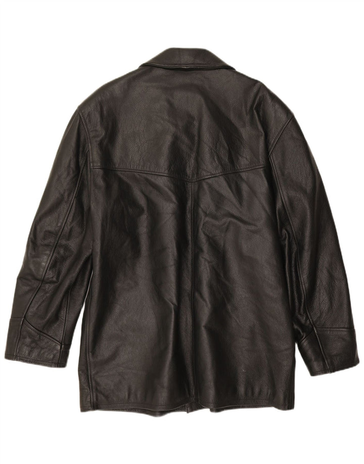 Jaqueta de couro masculina vintage UK 40 grande couro preto