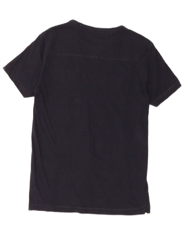 Camiseta masculina French Connection top pequeno algodão preto