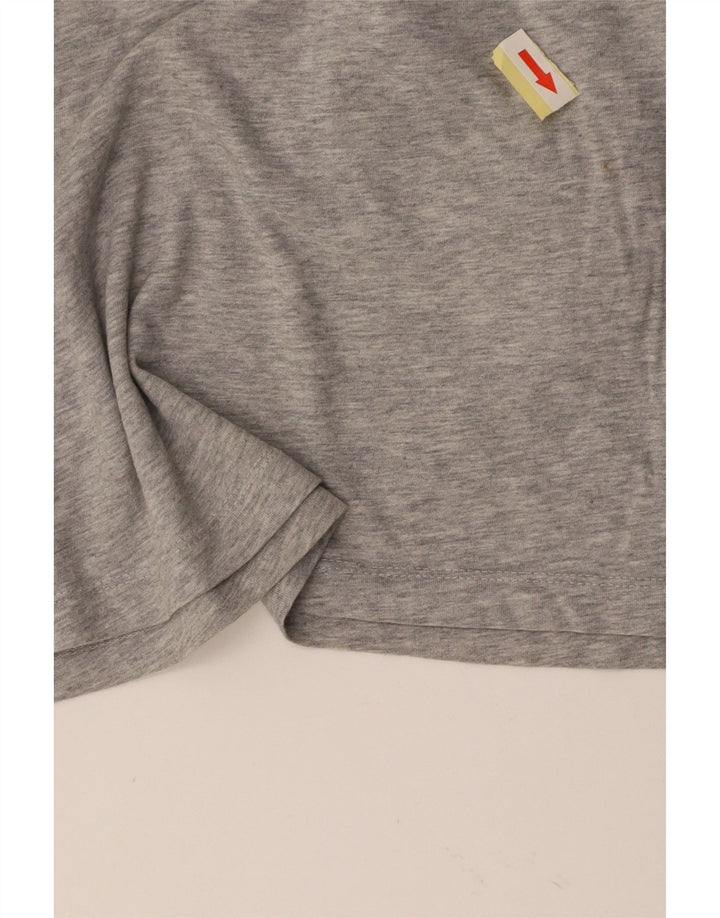 CALVIN KLEIN Camiseta Feminina Crop Graphic Top UK 6 XS Algodão Cinza