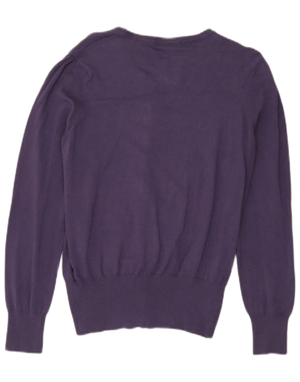 Suéter cardigã feminino Marks & Spencer UK 16 grande viscose roxa