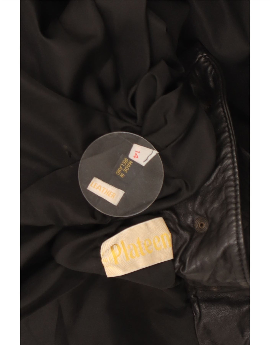 Jaqueta feminina de couro superdimensionada VINTAGE Reino Unido 14 grande couro preto