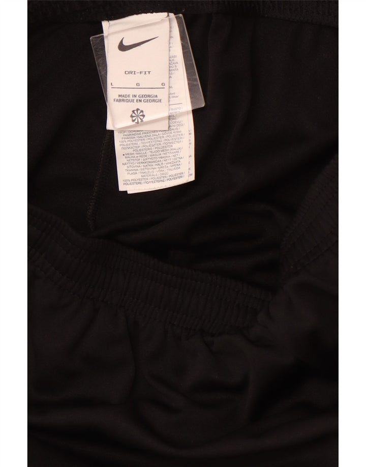 Calça de treino masculina NIKE Dri Fit grande preto colorblock poliéster