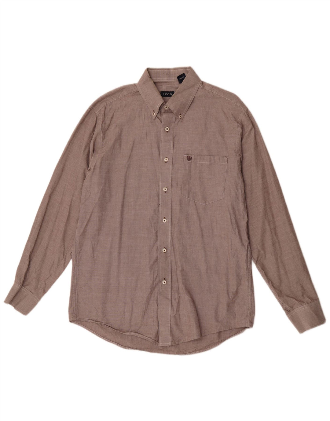 Camisa masculina Izod de algodão marrom médio
