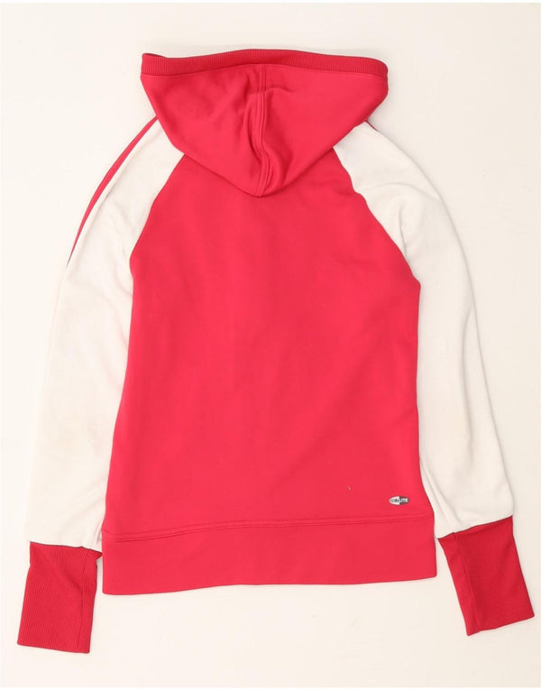 Adidas Womens Clima 365 Zip Hoodie Sweater UK 8 Small Pink Colourblock