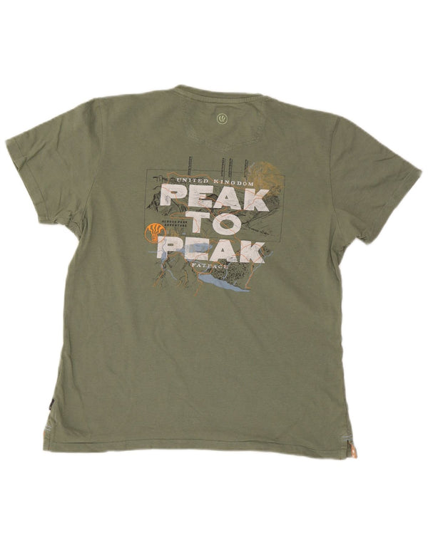 Camiseta gráfica masculina Fat Face Top algodão verde médio