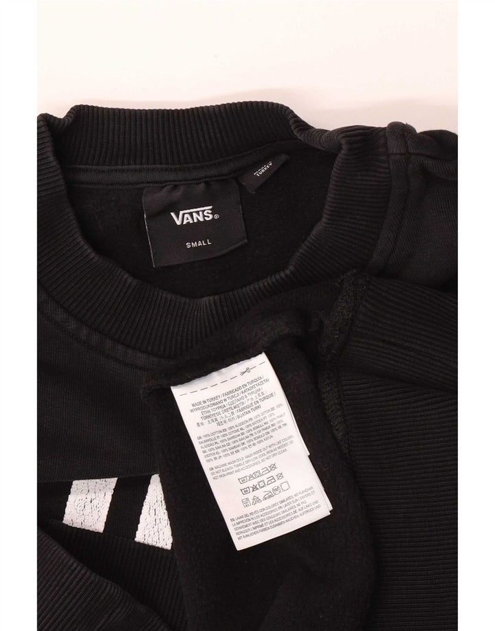 Vans feminino gráfico moletom jumper pequeno algodão preto