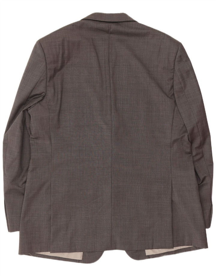 Jaqueta blazer masculina de 2 botões Marks & Spencer Reino Unido 44 XL lã cinza