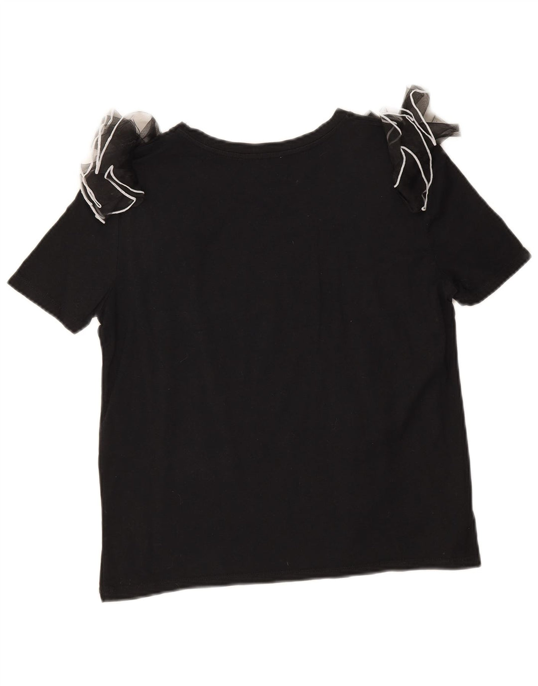 Blusa feminina Zara Top UK 10 pequeno algodão preto
