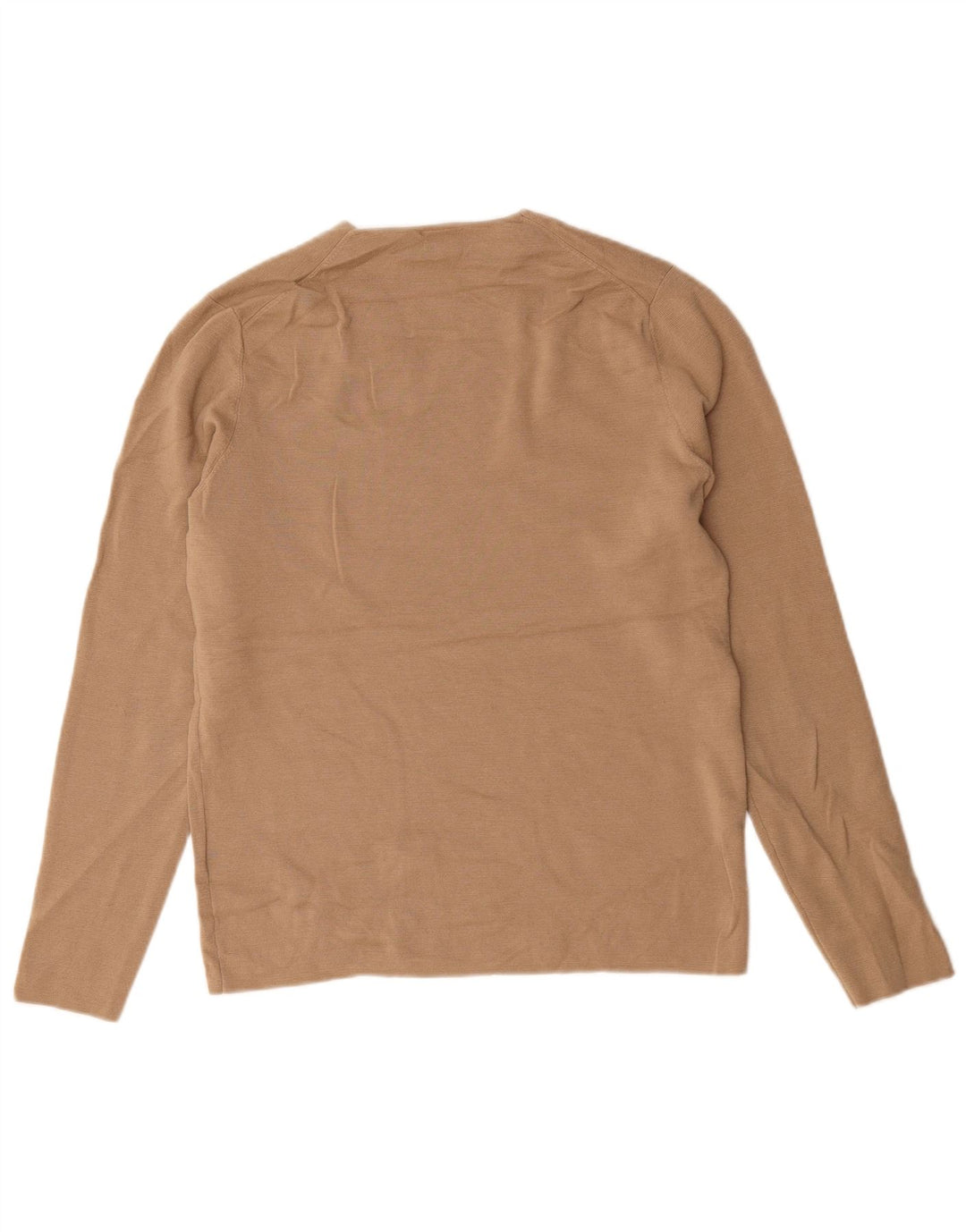 Suéter feminino Cos com decote em V Reino Unido 14 lã bege médio