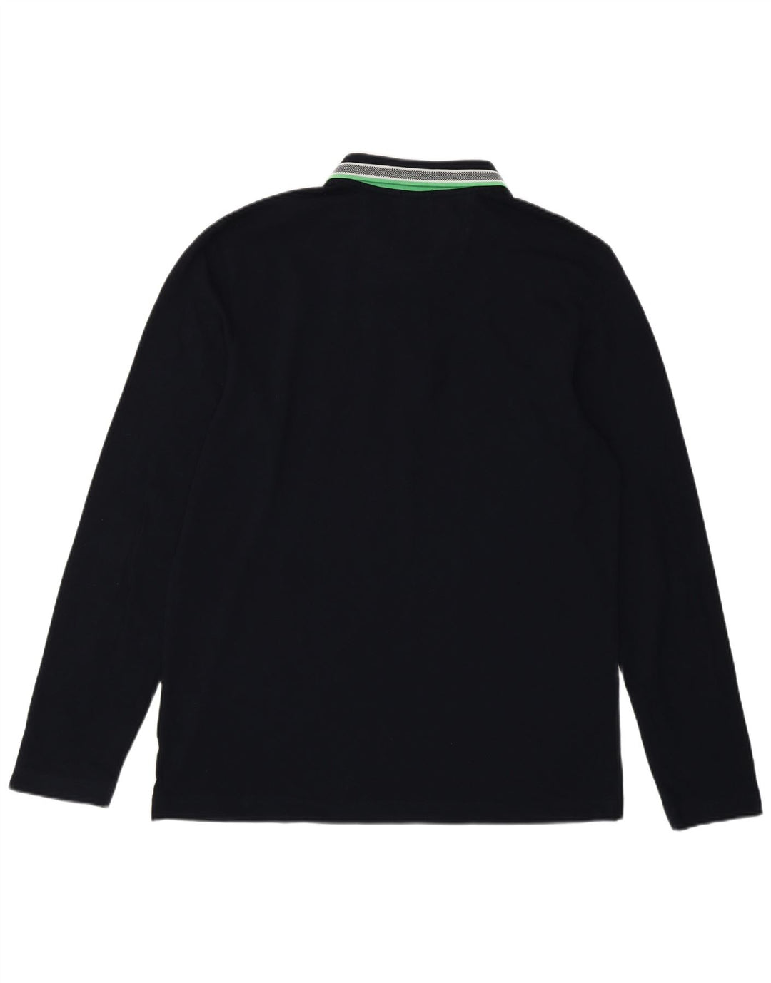 Hugo Boss Camisa polo masculina de manga comprida regular fit grande algodão azul marinho