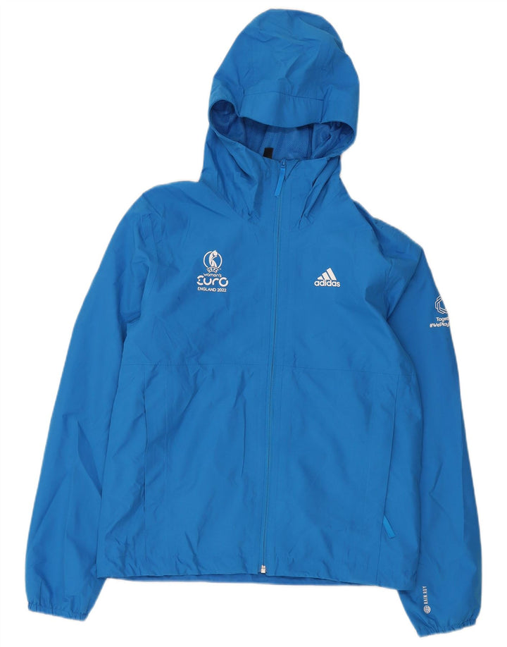 Adidas Mens Graphic Hooded Rain Jacket UK 34 XS Azul Poliéster