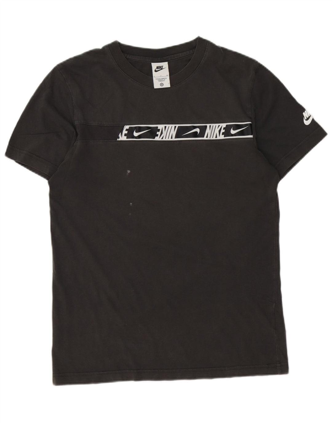Camiseta Nike masculina gráfica Top pequeno algodão cinza