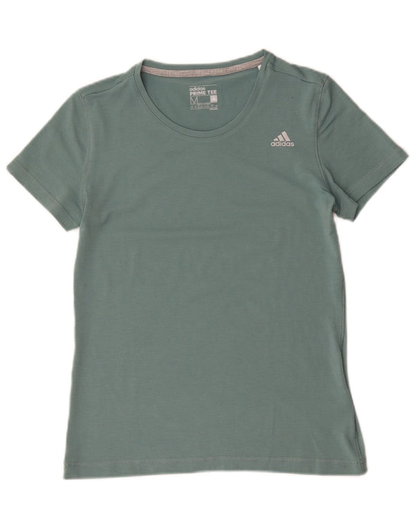 Adidas Womens Climalite T-Shirt Top UK 12/14 Médio Algodão Verde