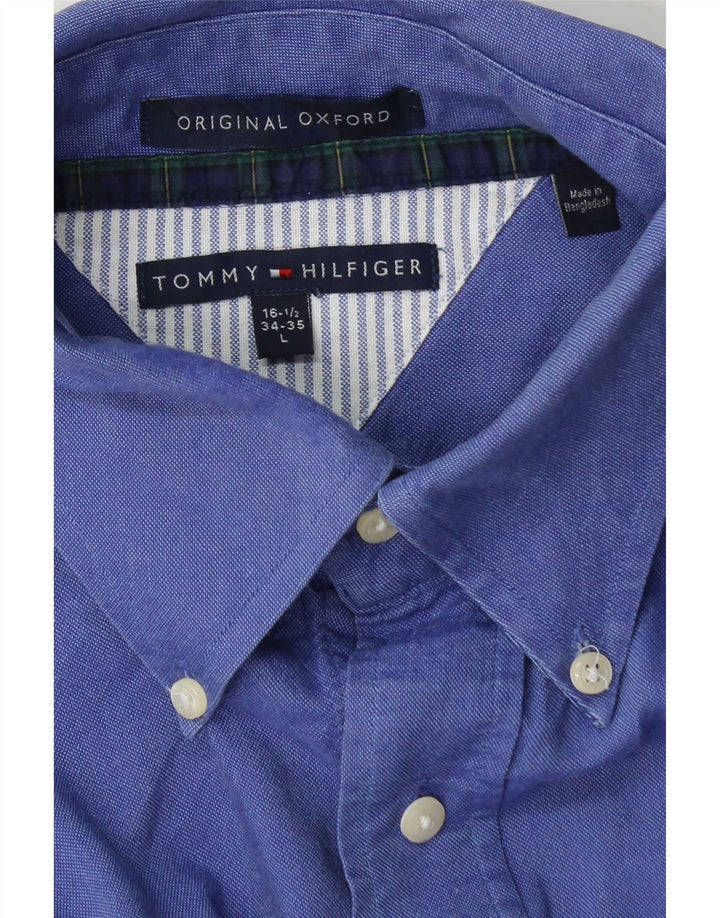 Camisa masculina Tommy Hilfiger tamanho 16 1/2 grande azul