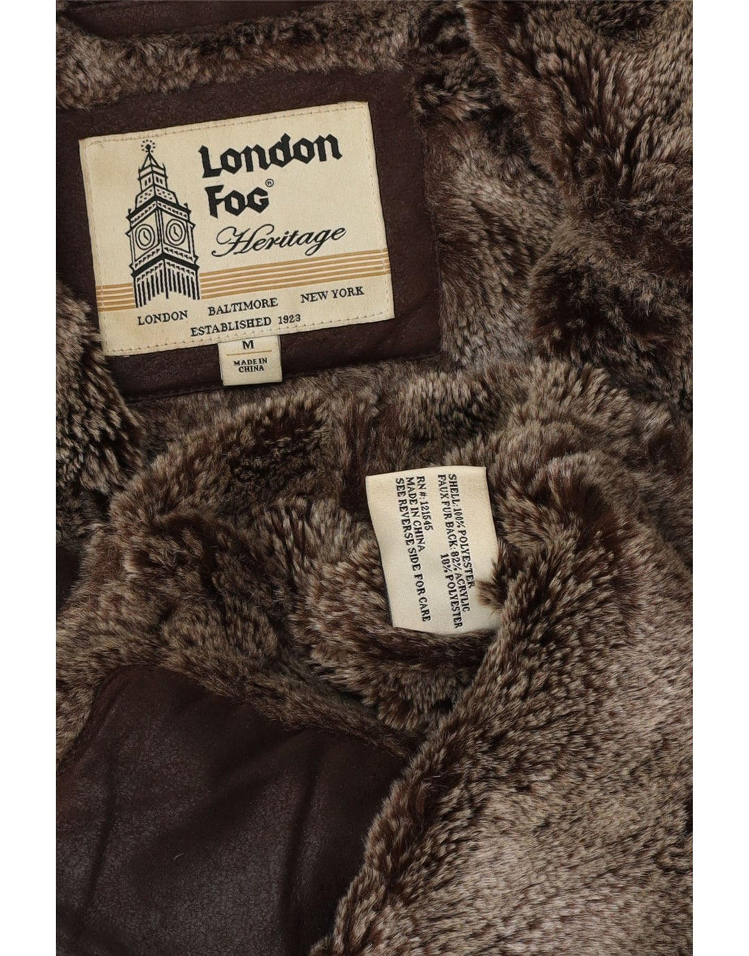 Jaqueta London Fog Mens Heritage Sherpa Reino Unido 38 Acrílico Marrom Médio