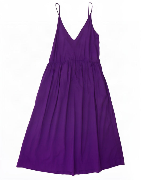 Vestido de verão feminino Benetton UK 6 XS algodão roxo