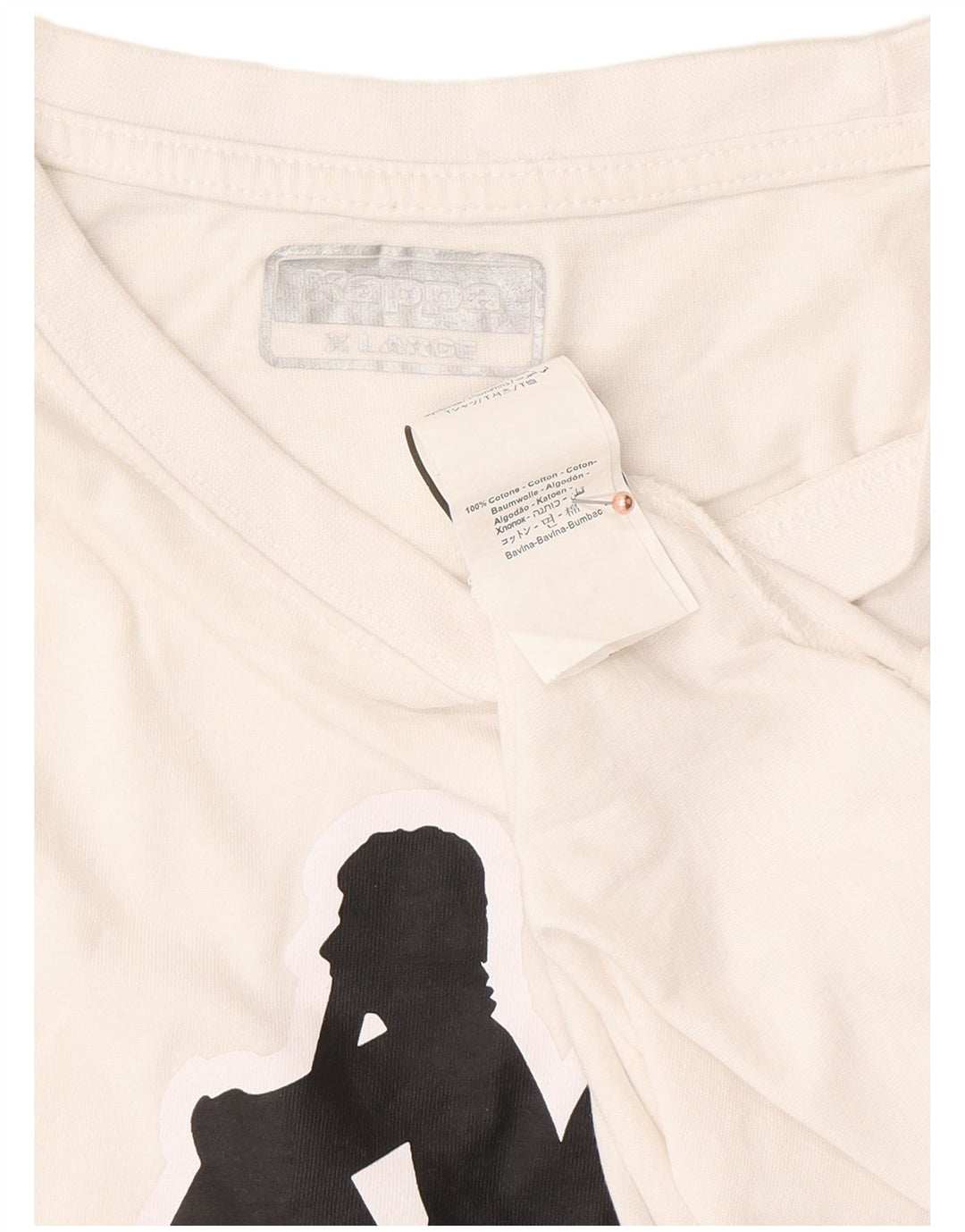 Camiseta gráfica masculina KAPPA Top XL algodão branco
