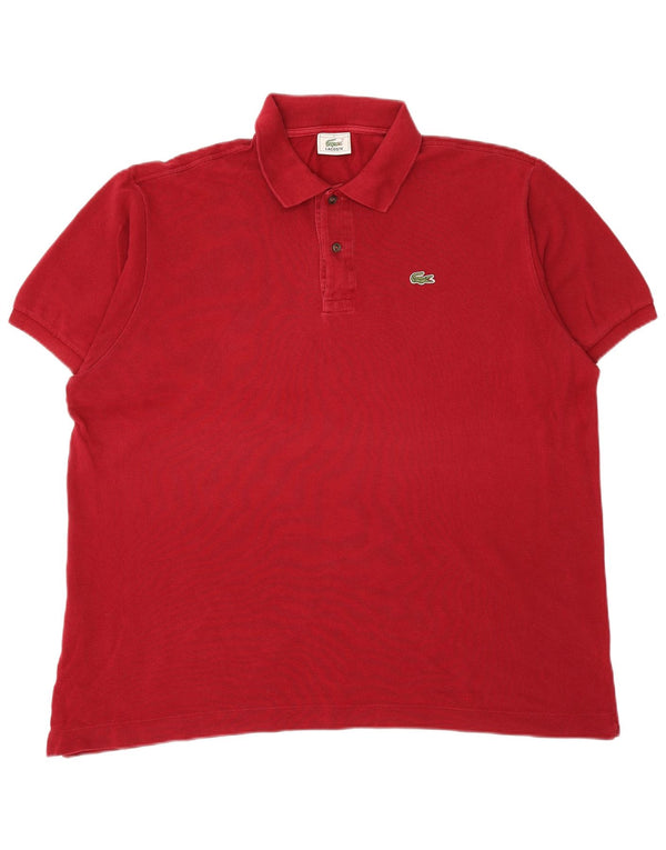 Camisa polo masculina LACOSTE tamanho 7 2XL algodão borgonha