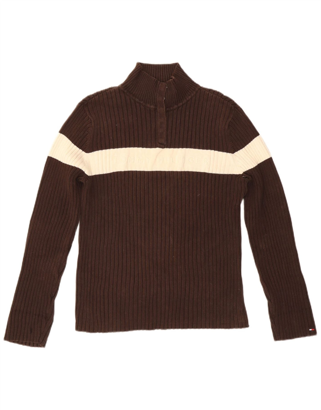 Suéter feminino TOMMY HILFIGER com gola redonda e gola redonda, 18 XL, marrom