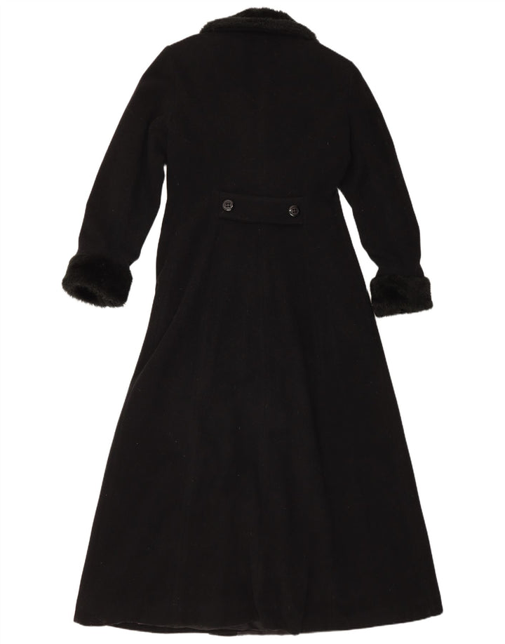 Casaco masculino vintage com peito duplo UE 36 lã preta pequena