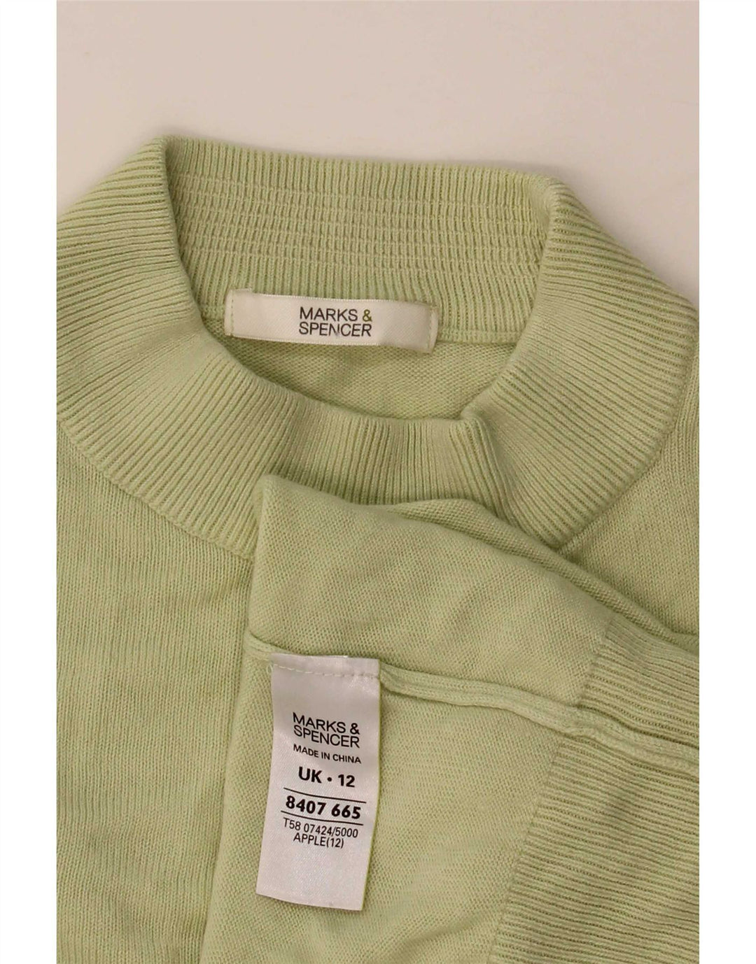 Suéter feminino Marks & Spencer com gola tartaruga e gola redonda Reino Unido 12 verde médio