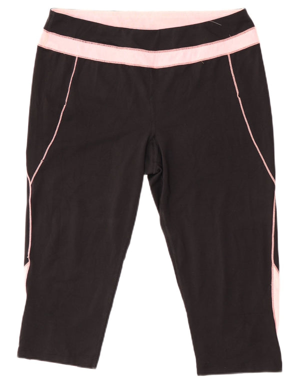 Fila Womens Capri Leggings UK 14 Grande Preto Colourblock Poliéster