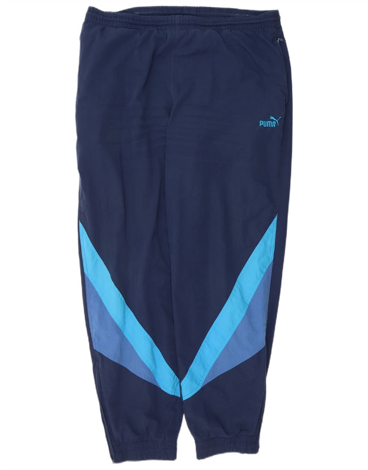 Calça de treino masculina PUMA Joggers grande bloco colorido azul marinho