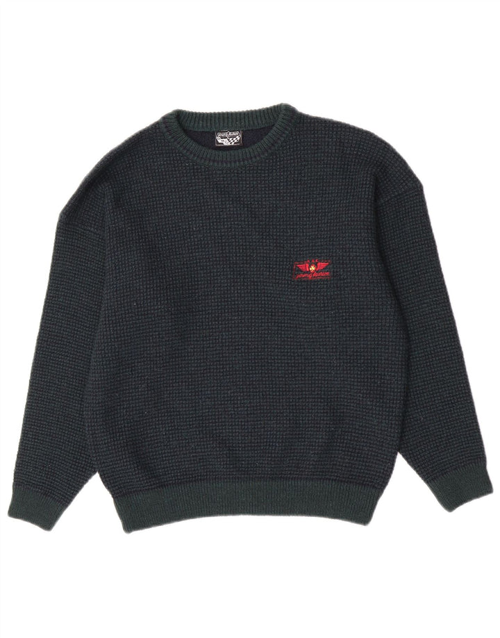 Suéter vintage masculino com gola redonda IT 48 pequeno verde