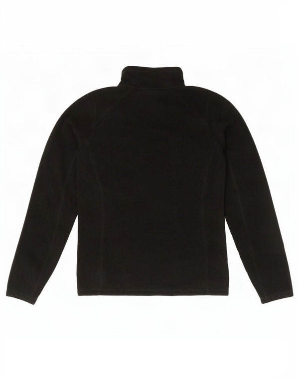 Suéter de lã feminino The North Face com zíper e gola UK 10 pequeno poliéster preto