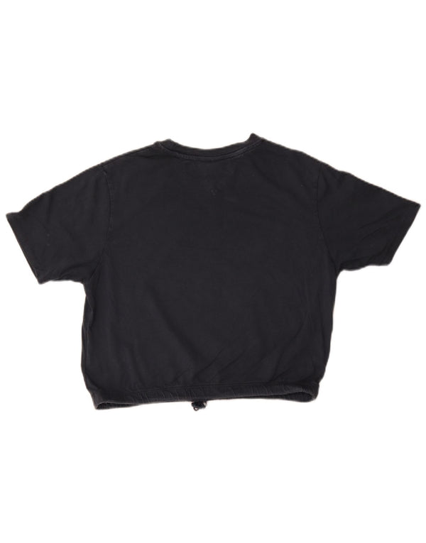 Tommy Hilfiger Camiseta Feminina Crop Graphic Top Reino Unido 10 Pequeno Algodão Azul Marinho