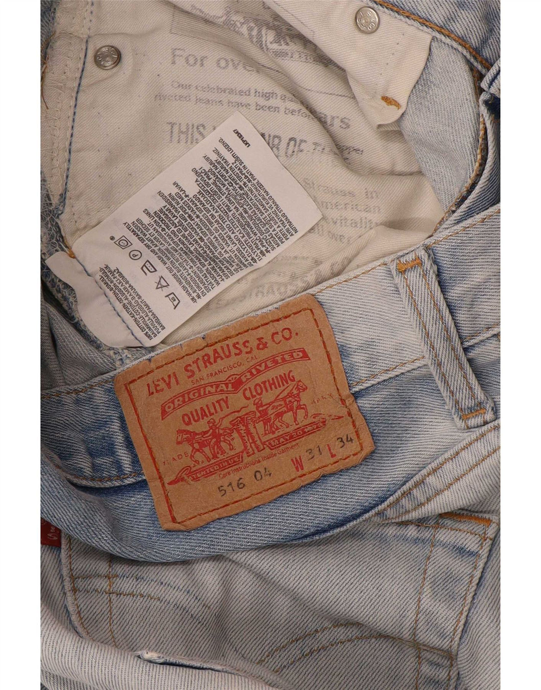 Levi's Masculino 516 Straight Jeans W31 L31 Azul Algodão