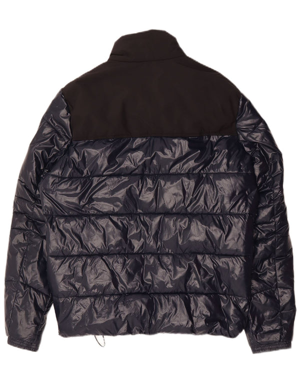 Jaqueta acolchoada masculina Michael Kors com ajuste solto Reino Unido 36 poliéster azul marinho pequeno