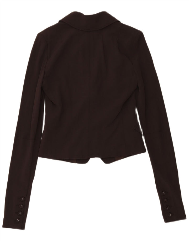 Patrizia Pepe Jaqueta Blazer Feminina com 2 Botões IT 44 Lã Marrom Médio