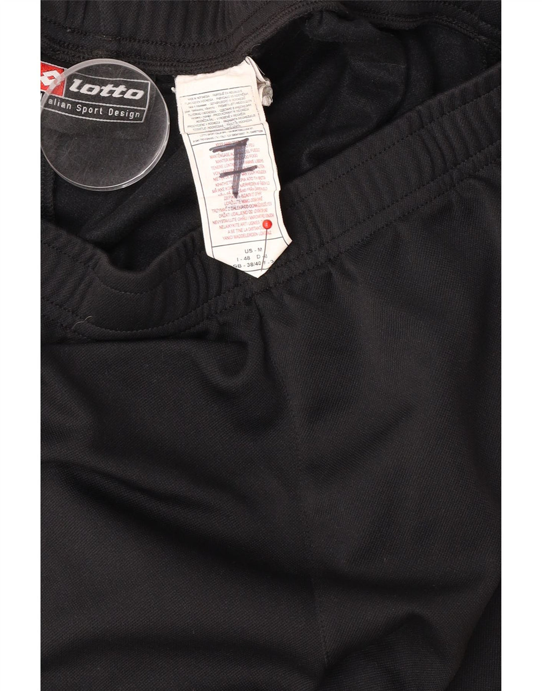 Shorts esportivos gráficos masculinos LOTTO Reino Unido 38/40 poliéster preto médio