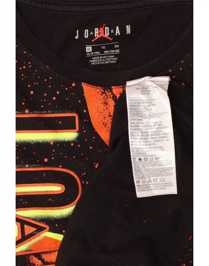 Camiseta JORDAN Boys Graphic 13-14 Anos XL Preto Algodão Manchado