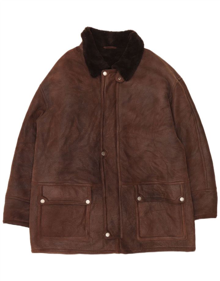 Jaqueta masculina BELFE & BELFE Shearling IT 56 3XL marrom shearling