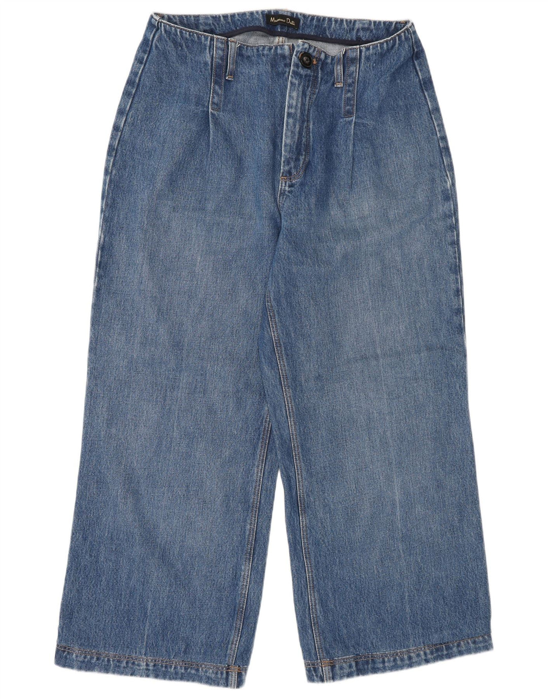 Jeans de perna larga feminino Massimo Dutti W30 L26 azul