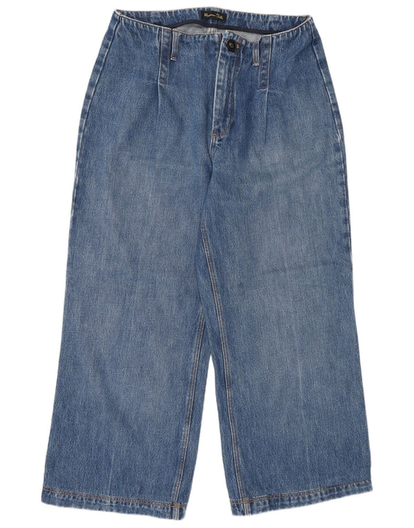 Jeans de perna larga feminino Massimo Dutti W30 L26 azul