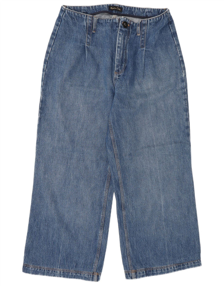 Jeans de perna larga feminino Massimo Dutti W30 L26 azul