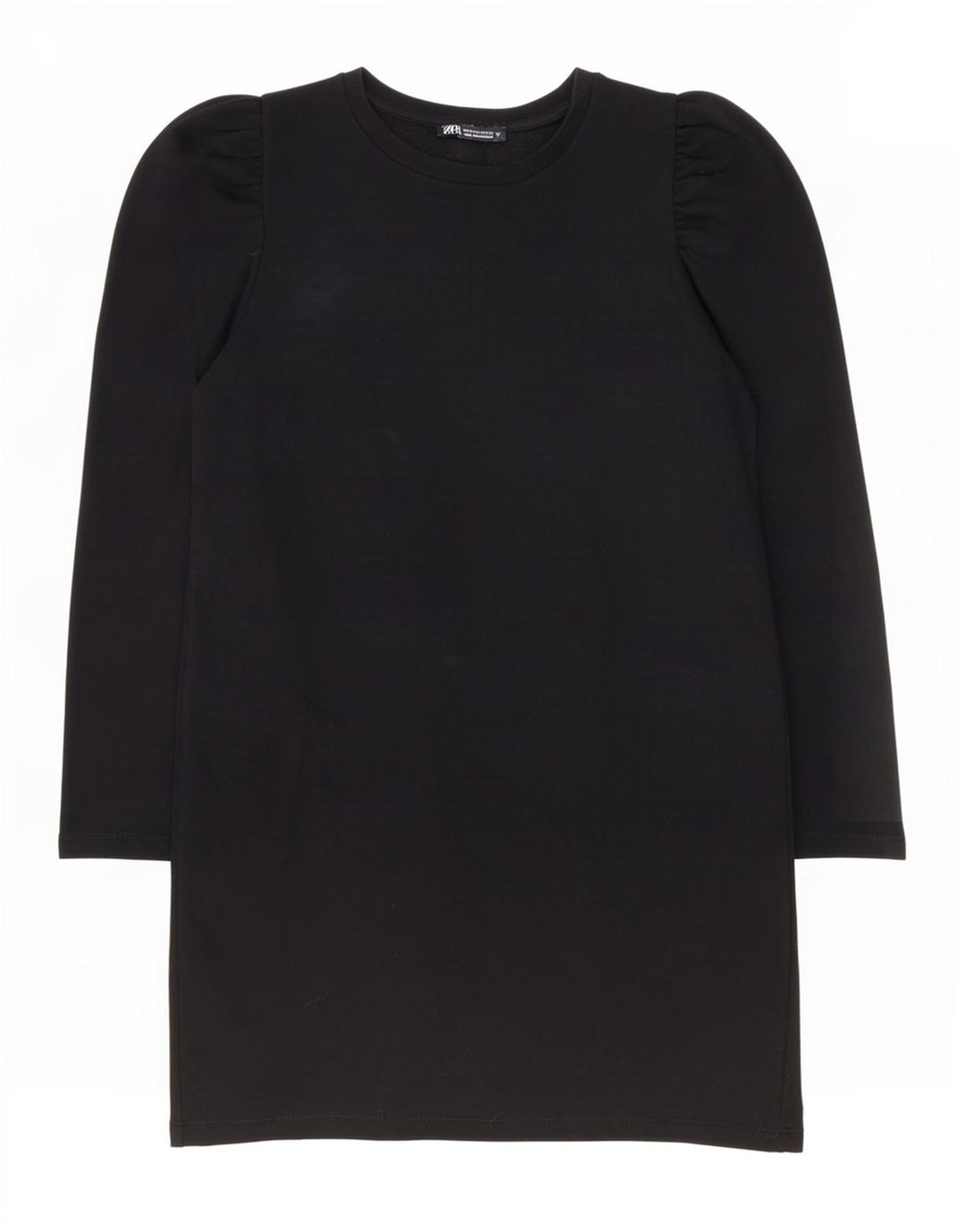 Vestido feminino Zara de manga comprida UK 14 algodão preto médio