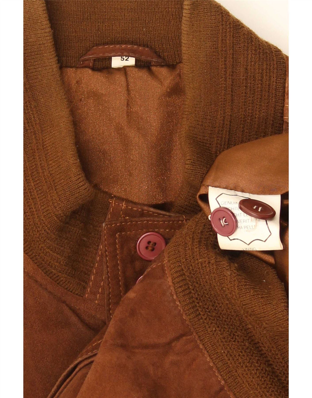 Jaqueta bomber masculina vintage de camurça IT 52 XL couro marrom