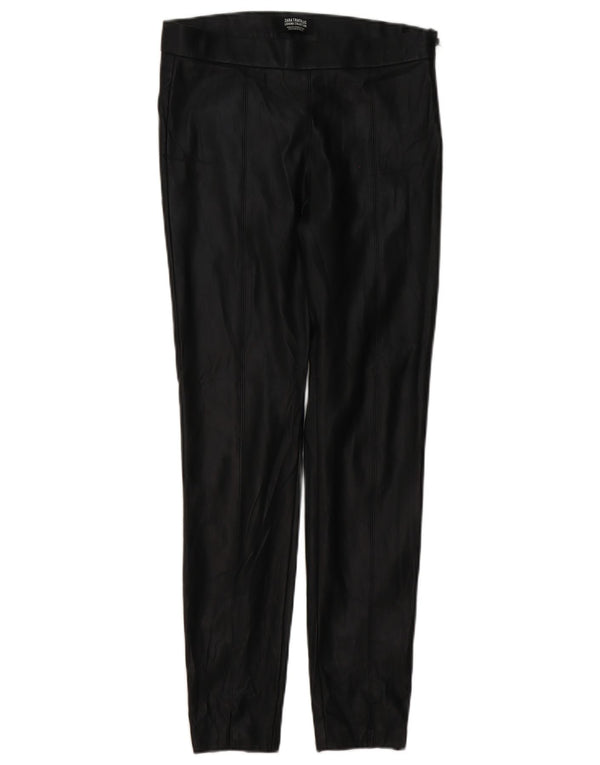 Zara Womens Trafaluc Faux Leather Leggings Reino Unido 12 Médio Preto