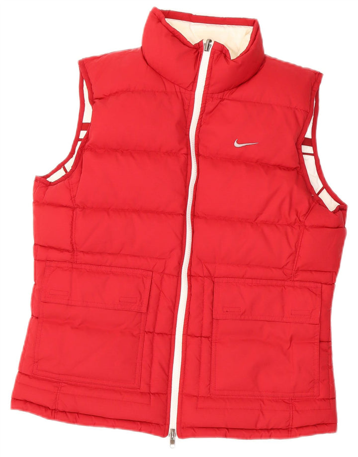 Colete acolchoado reversível feminino Nike UK 14/16 grande poliéster branco