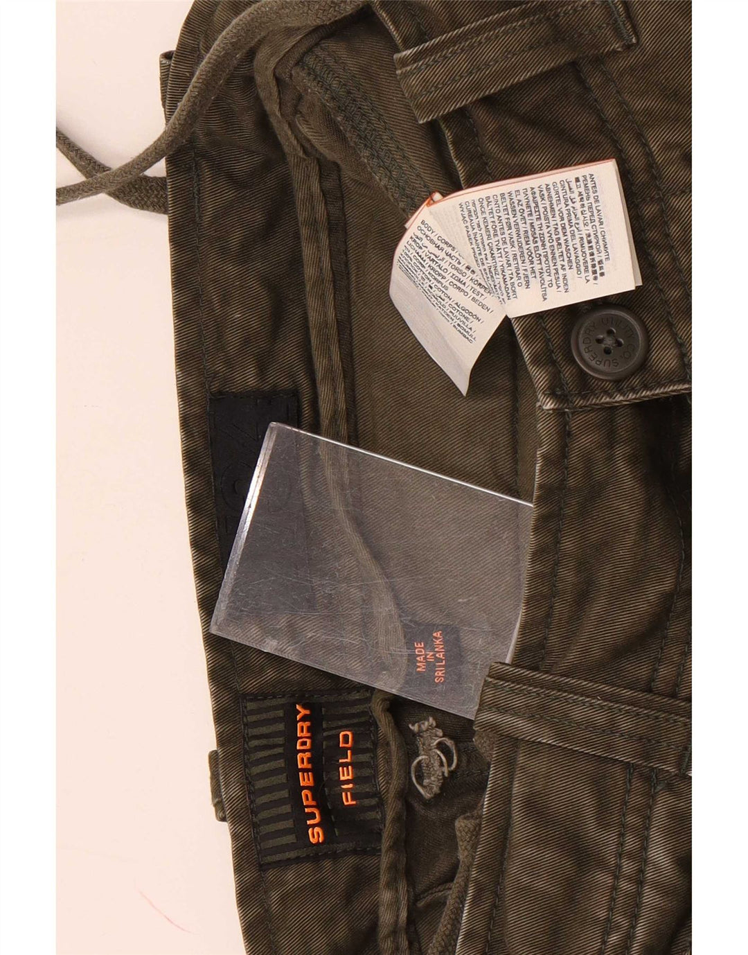 Shorts Cargo Masculino Superdry W32 Algodão Cáqui Médio