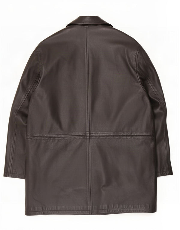 Casaco de couro masculino Zara Reino Unido 42 XL preto
