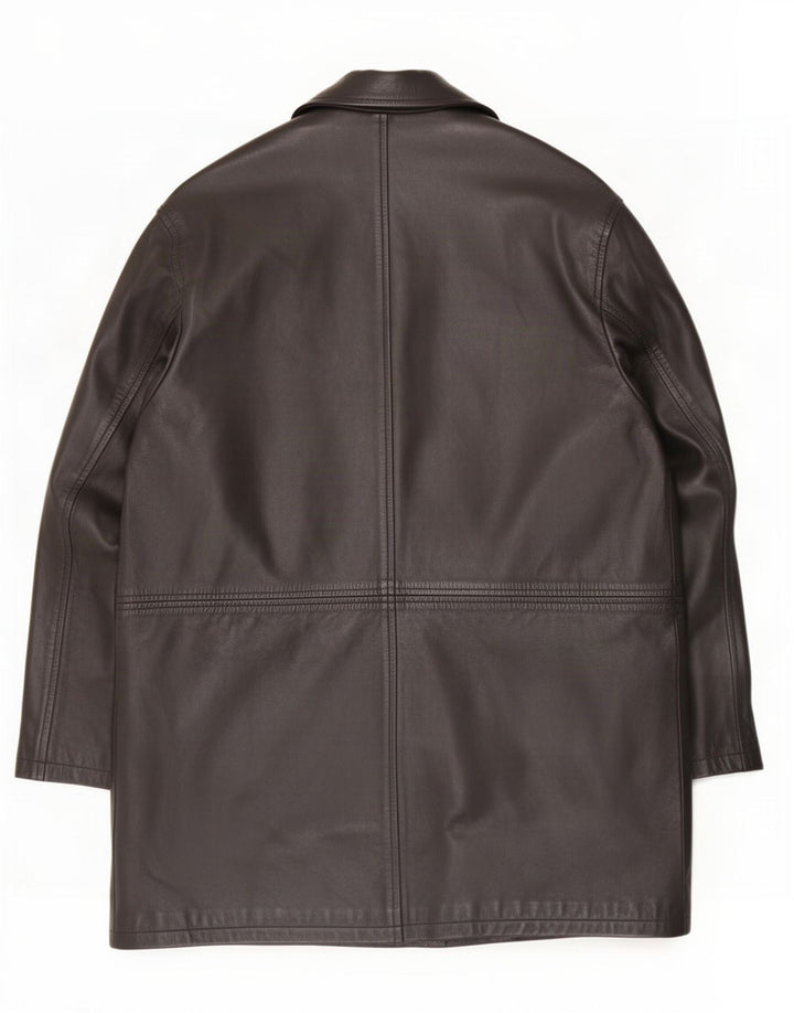 Casaco de couro masculino Zara Reino Unido 42 XL preto