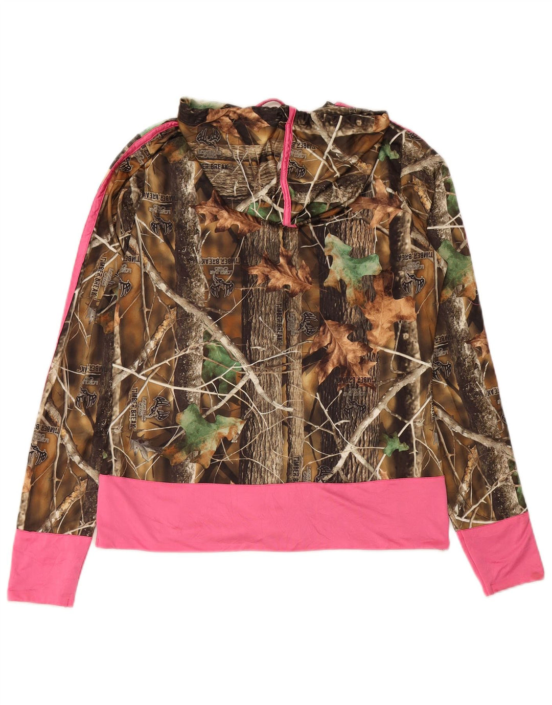 Suéter feminino com capuz e zíper LONGLEAF CAMO Reino Unido 14 camuflagem bege médio