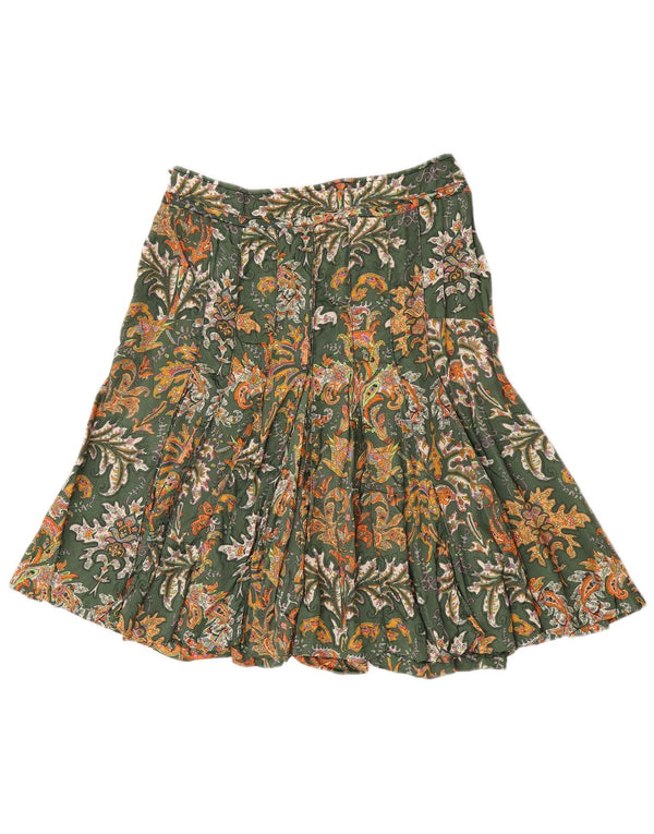 Saia plissada feminina Henry Cottons IT 44 médio W30 verde paisley