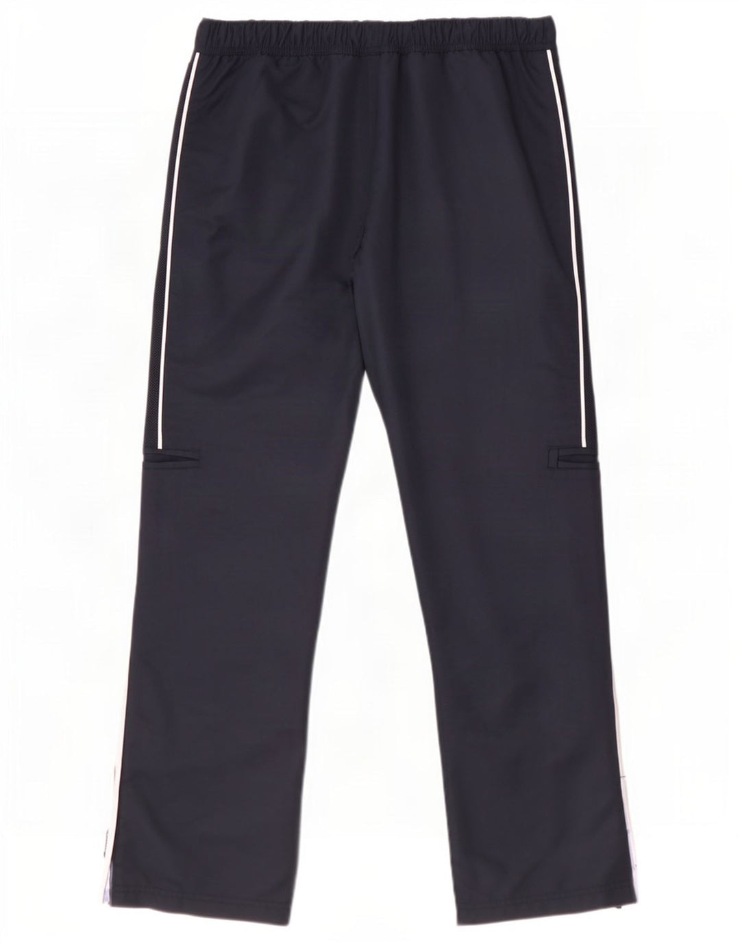 Calça de treino feminina Reebok UK 16 grande poliéster azul marinho