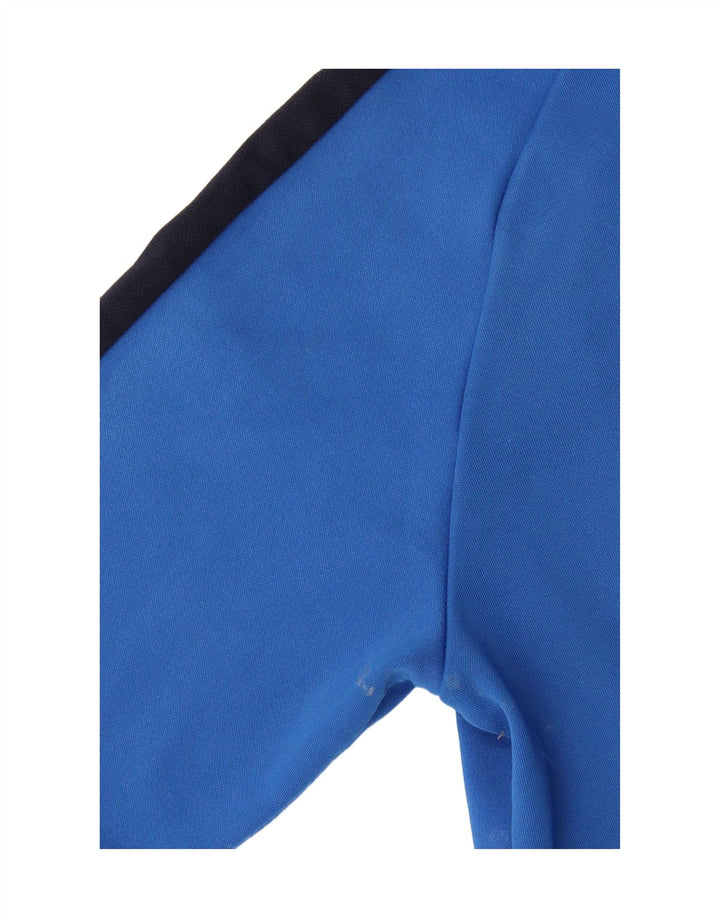 NIKE Boys Zip Neck Tracksuit Top Jacket 8-9 Years Small Blue Colourblock